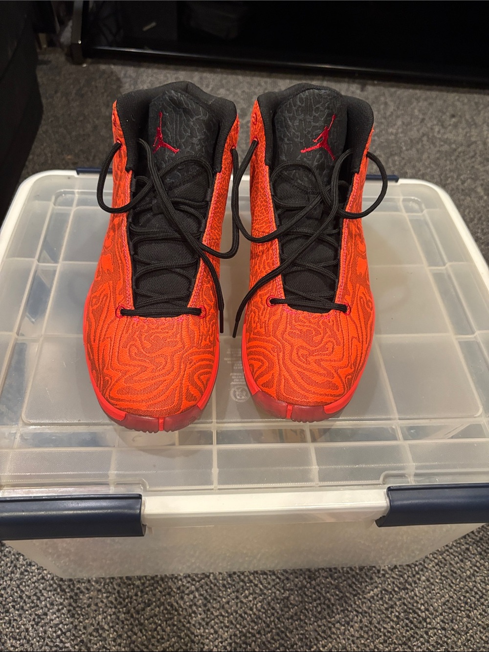 Jordan Men's High-Top Basketball Shoes - Orange/Black